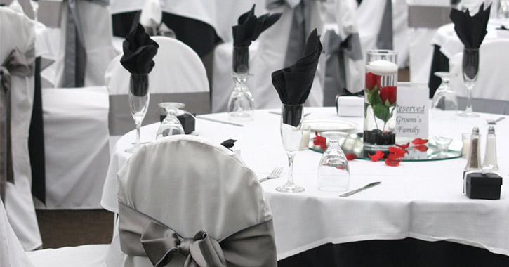 table at wedding reception