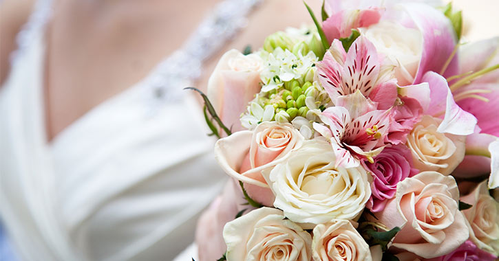 bride with bouquet