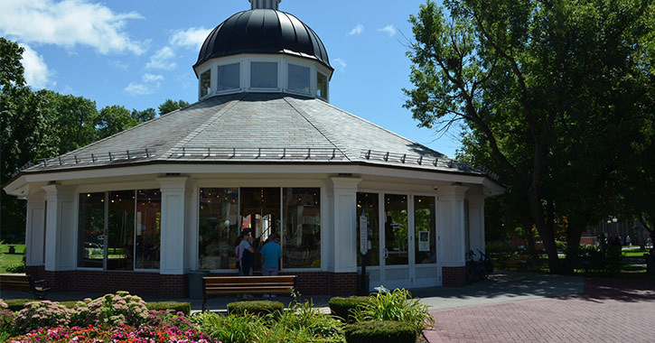 exterior of carousel in Congress Park, Saratoga Springs