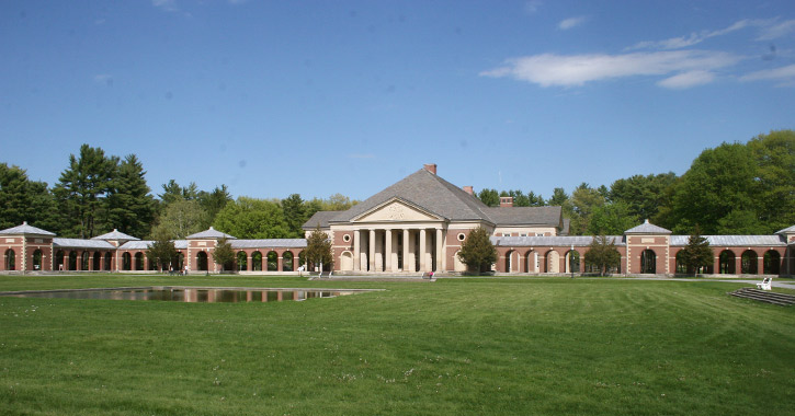 exterior of the hall of springs in saratoga