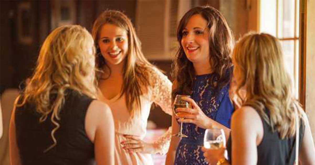 women in a winery for a bachelorette party
