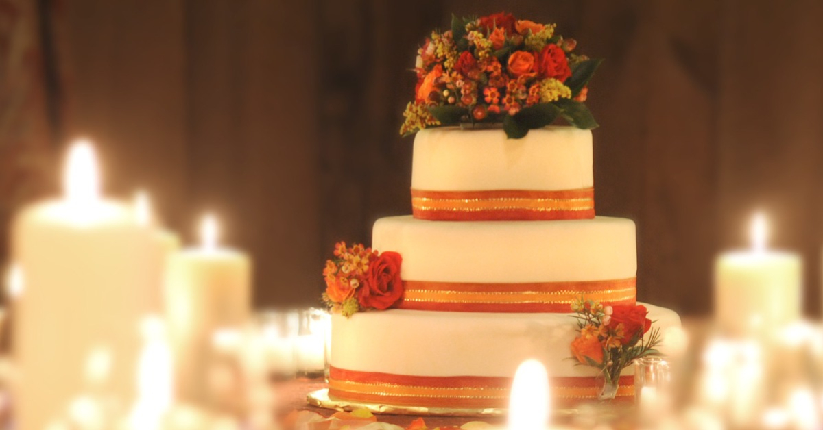 wedding cake and candles