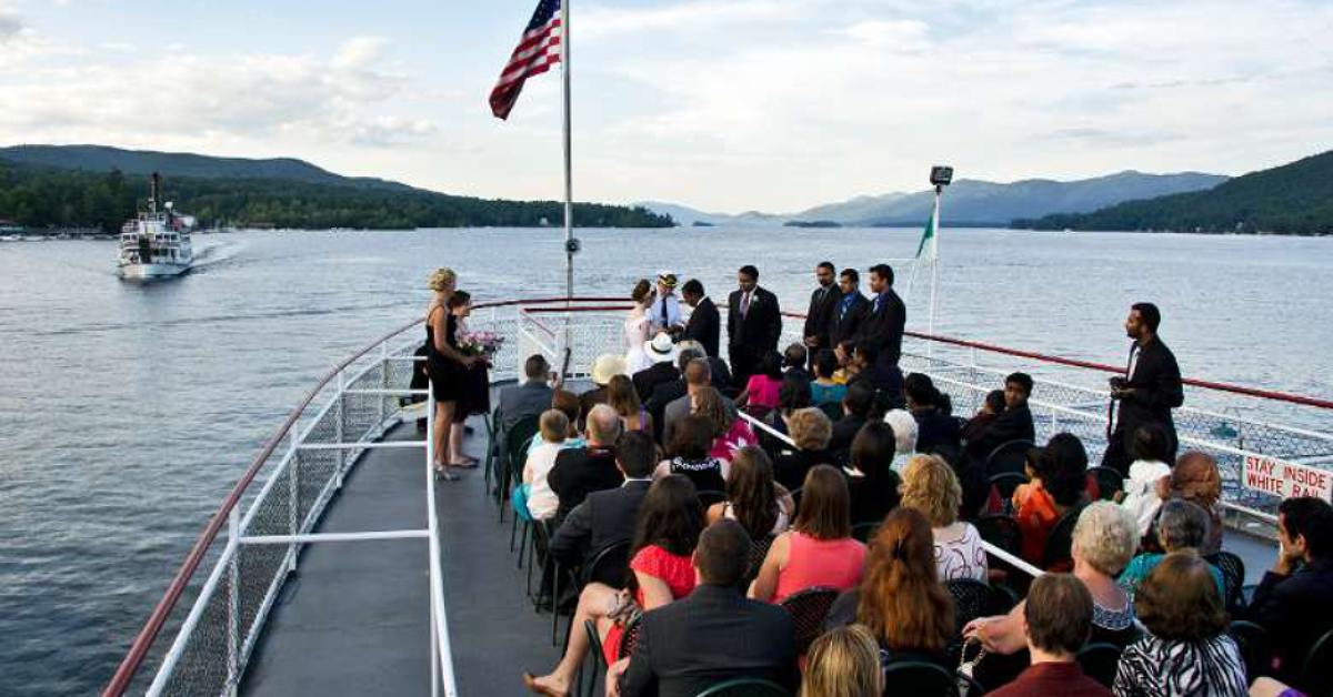 wedding ceremony on a boat